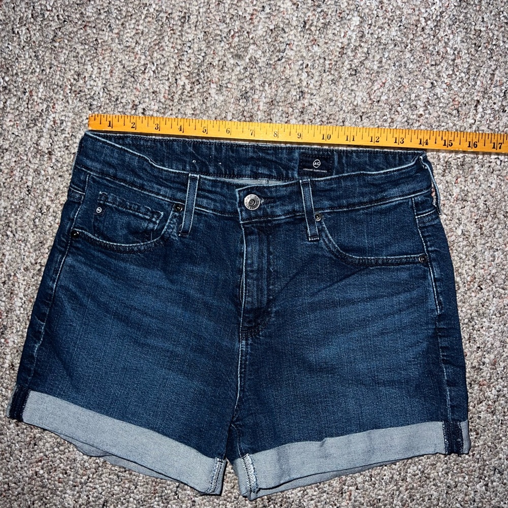 AG dark wash roll up jean shorts size 28R - Picture 2 of 8